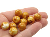 40 12mm Round Yellow Swirl Vintage Plastic Beads Jewelry Making Beading Supplies Acrylic Beads Lightweight Sturdy Beads to String