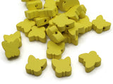 30 19mm Yellow Beads Wooden Butterfly Beads Animal Beads Wood Beads Moth Beads Bug Beads Insect Beads Novelty Beads