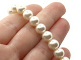 53 8mm White Glass Pearl Beads Faux Pearls Jewelry Making Beading Supplies Round Accent Beads Ball Beads Small Spacer Beads