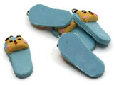 5 34mm Sky Blue  Bunny Rabbit Slipper Charms Polymer Clay Miniature Animal Charms Jewelry Making Beading Supplies