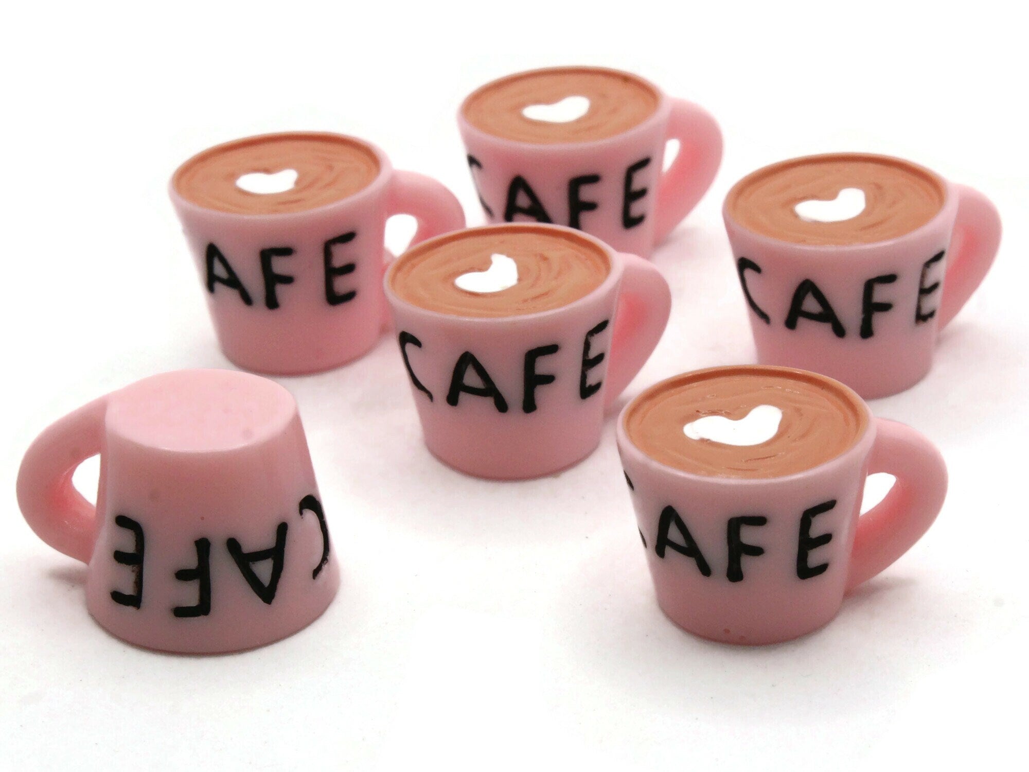 10/12pcs Coffee Cup Mini Mugs Bottle Charms Cappuccino 