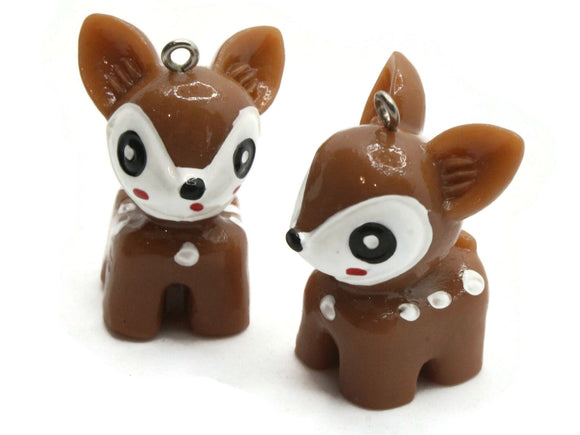2 33mm Brown Deer Charms Resin Charms Toy Pendants Miniature Cute Charms Jewelry Making Beading Supplies kitsch charms Smileyboy