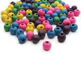 95 7mm to 8mm Mixed Color Beads Round Beads Wood Beads Jewelry Making Beading Supplies Loose Beads to String