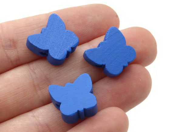30 19mm Blue Beads Wooden Butterfly Beads Animal Beads Wood Beads Moth Beads Bug Beads Insect Beads Novelty Beads