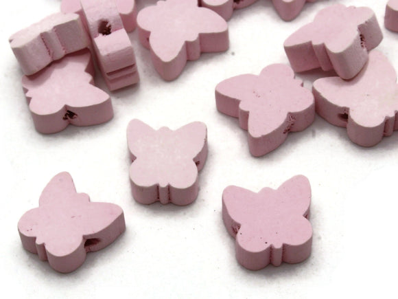 30 19mm Pink Beads Wooden Butterfly Beads Animal Beads Wood Beads Moth Beads Bug Beads Insect Beads Novelty Beads
