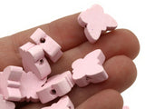 30 19mm Pink Beads Wooden Butterfly Beads Animal Beads Wood Beads Moth Beads Bug Beads Insect Beads Novelty Beads