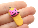 5 34mm Yellow and Pink Kitty Cat Slipper Charms Polymer Clay Miniature Animal Charms Jewelry Making Beading Supplies