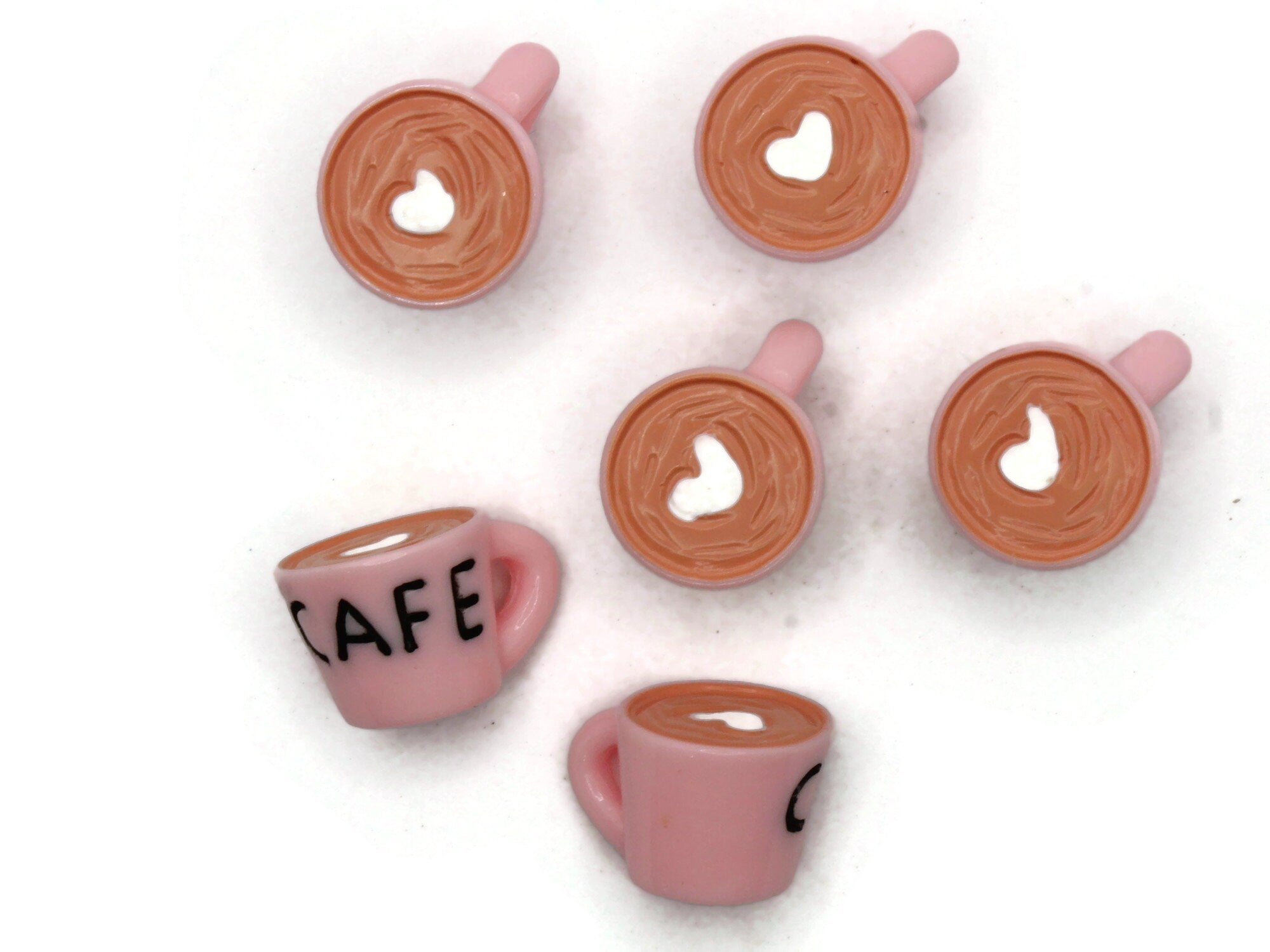 6 23mm Light Pink Mug Charms Coffee Mugs Miniature Cafe Cups – Smileyboy  Beads