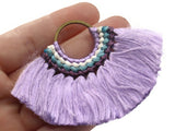 3.25 Inch Light Purple with Multi-Color Thread Tassels Fan Tassel Pendants Quantity 2 Jewelry Making Beading Supplies Focal Beads Drop Beads