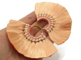 3.25 Inch Peach with Multi-Color Thread Tassels Fan Tassel Pendants Quantity 2 Jewelry Making Beading Supplies Focal Beads