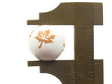 8 16mm White with Orange Leaves Wood Beads Round Leaf Beads Wooden Beads Ball Beads Jewelry Making Beading Supplies Smileyboy