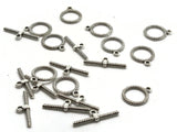 10 10mm Toggle Clasps Silver Grey Metal Clasps Jewelry Making Beading Supplies Smileyboy Beads Findings Ring and Bar Clasp