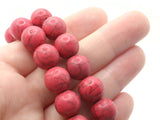 35 11mm Round Pink Synthetic Turquoise Gemstone Beads Dyed Beads Jewelry Making Beading Supplies Stone Beads