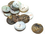 15 20mm Mother of Pearl Shell Buttons Natural Round Buttons Two Hole Buttons Jewelry Making Beading Scrapbook and Sewing Supplies