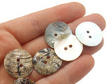 15 20mm Mother of Pearl Shell Buttons Natural Round Buttons Two Hole Buttons Jewelry Making Beading Scrapbook and Sewing Supplies
