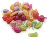 35 Fruit Charms Mixed Color Food Charms Jewelry Making Beading Supplies Multi-Color Miniature Plastic Pendants
