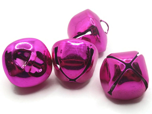 4 30mm Shiny Bright Pink Jingle Bells Christmas Sleigh Bell Charms Beads Jewelry Making Beading Supplies Craft Supplies Smileyboy