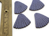 4 30mm Purple Leather Fan Tassel Pendants Jewelry Making Beading Supplies Focal Beads Drop Beads