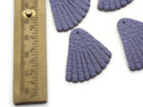 4 30mm Purple Leather Fan Tassel Pendants Jewelry Making Beading Supplies Focal Beads Drop Beads