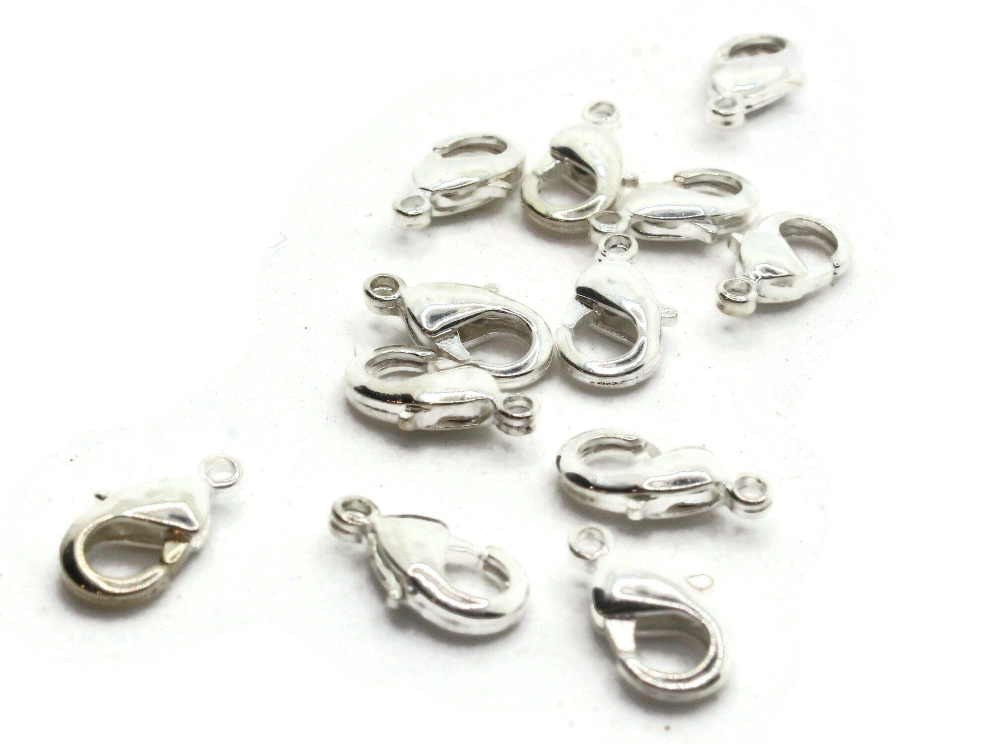 12mm silver clasp swivel clasp jewelry making supply lobster claw clasp