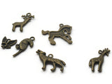 6 Mixed Antique Bronze Animal Charms Metal Animal Pendants Beads Jewelry Making Beading Supplies