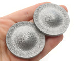 2 45mm Vintage Silver Gray Plastic Shank Buttons Sewing Notions Jewelry Making Beading Supplies Sewing Supplies