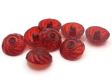 8 19mm Vintage Red Plastic Shank Buttons Sewing Notions Jewelry Making Beading Supplies Sewing Supplies