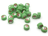 30 Santa Claus Polymer Clay Beads Green Red and White Beads Christmas Beads Small Loose Coin Beads Holiday Beads Jewelry Making