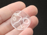 20 25mm Clear Disc Beads Vintage Wavy Beads Flat Round Bead Coin Beads Curvy Curved Beads Jewelry Making Loose Beads Plastic Beads