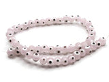 50 6mm Pink and White Evil Eye Beads Small Smooth Round Beads Full Strand Glass Beads Jewelry Making Beading Supplies