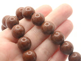 31 14mm Round Brown Synthetic Turquoise Gemstone Beads Dyed Beads Jewelry Making Beading Supplies Stone Beads