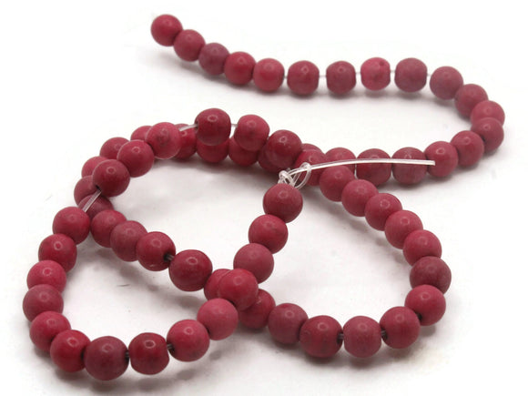 68 6mm Round Red Synthetic Turquoise Gemstone Beads Dyed Beads Jewelry Making Beading Supplies Stone Beads