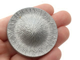 2 45mm Vintage Silver Gray Plastic Shank Buttons Sewing Notions Jewelry Making Beading Supplies Sewing Supplies