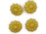 4 19mm Vintage Yellow Flower Plastic Shank Buttons Sewing Notions Jewelry Making Beading Supplies Sewing Supplies
