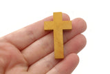 10 42mm Natural Wood Cross Pendant Brown Cross Beads Jewelry Making Beading Supplies Christian Charms Religious Pendants