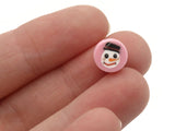 30 Snowman Polymer Clay Beads Pink and White Beads Christmas Beads Small Loose Coin Beads Holiday Beads Jewelry Making