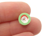 30 Santa Claus Polymer Clay Beads Green Red and White Beads Christmas Beads Small Loose Coin Beads Holiday Beads Jewelry Making