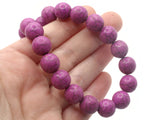 37 12mm Round Purple Synthetic Turquoise Gemstone Beads Dyed Beads Jewelry Making Beading Supplies Stone Beads