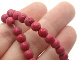 68 6mm Round Red Synthetic Turquoise Gemstone Beads Dyed Beads Jewelry Making Beading Supplies Stone Beads