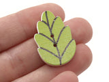 20 30mm Mixed Color Leaf Buttons Flat Wood Two Hole Buttons Wooden Leaves Jewelry Making Sewing Notions and Supplies