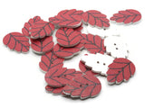 20 30mm Red Leaf Buttons Flat Wood Two Hole Buttons Wooden Leaves Jewelry Making Sewing Notions and Supplies