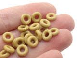 45 8mm Beige Brown Ring Beads Vintage Plastic Links Jewelry Making Beading Supplies Loose Beads Large Hole Donut Beads Spacer Beads