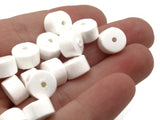 40 10mm White Disc Beads Vintage Plastic Beads Rondelle Beads Loose Beads Round Beads Jewelry Making Beading Supplies