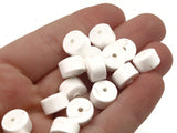 40 10mm White Disc Beads Vintage Plastic Beads Rondelle Beads Loose Beads Round Beads Jewelry Making Beading Supplies