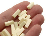 50 12mm Ivory Vintage Plastic Beads Rectangle Beads Jewelry Making Beading Supplies Loose Beads to String Butter Beads