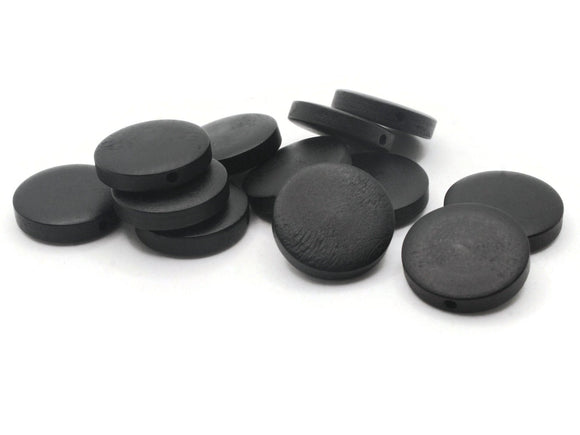 12 20mm Black Round Flat Disc Coin Beads Wooden Beads Jewelry Making Beading Supplies Loose Beads