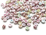 200 7mm Multicolor Alphabet Beads Plastic Flat Round Letter Beads Coin Beads