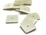 11 12mm Ivory Vintage Plastic Beads Flat Square Beads Jewelry Making Beading Supplies Loose Beads to String