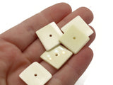 11 12mm Ivory Vintage Plastic Beads Flat Square Beads Jewelry Making Beading Supplies Loose Beads to String