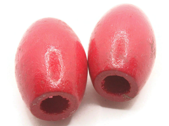 Ridiculously Huge Beads Red Beads Vintage Wood Barrel Beads Wooden Beads 53mm Beads Large Hole beads Macrame Beads
